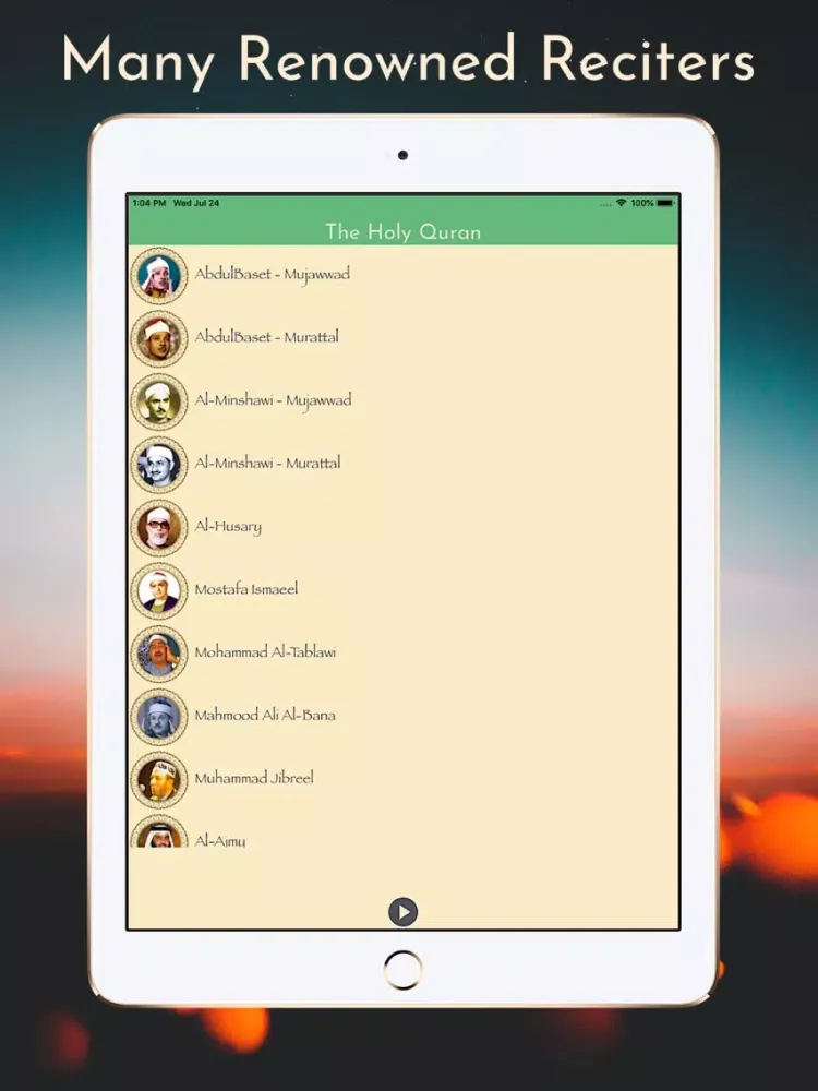 Radio Holy Quran Recitations iPad  Screenshots