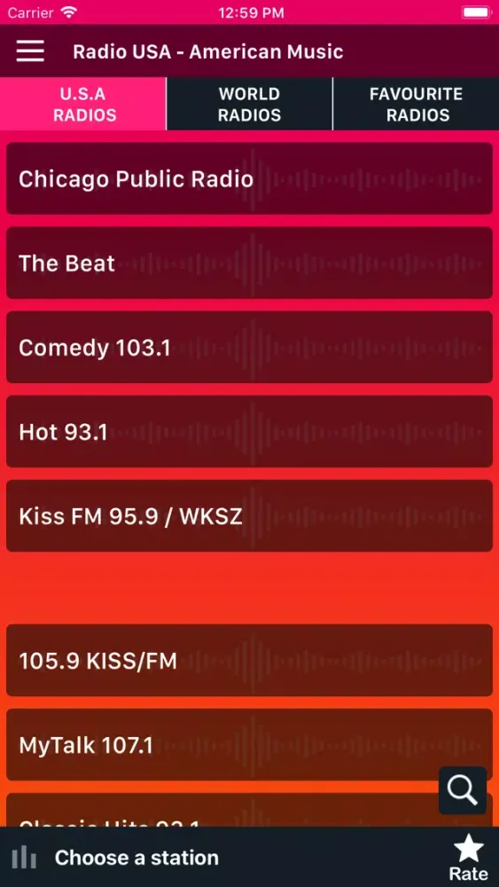 Radio USA Music News Sports FM Ekran Görüntüleri