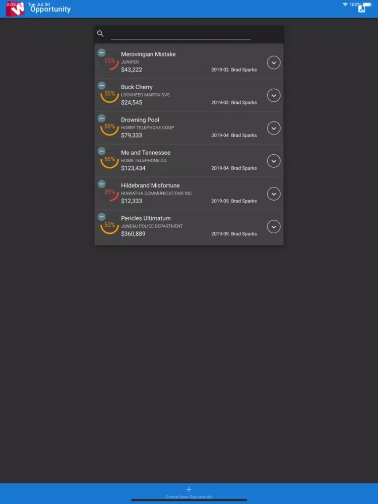 ภาพหน้าจอของ TST Opportunity iPad 
