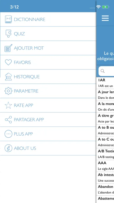 Tangkapan layar Finance dictionnaire économiqu