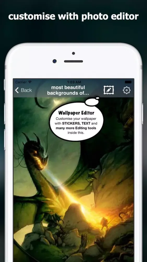 Tangkapan skrin dragon wallpapers & wallpaper editor with stickers