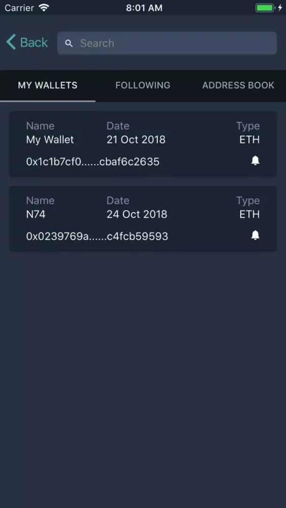Screenshot di Wallet Alarm - Crypto Monitor