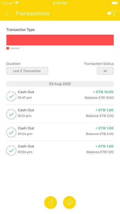 Captures d'écran de Wallet Birr Agent