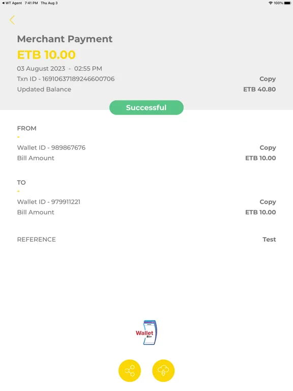 Wallet Birr Merchant iPad  Ekran Görüntüleri