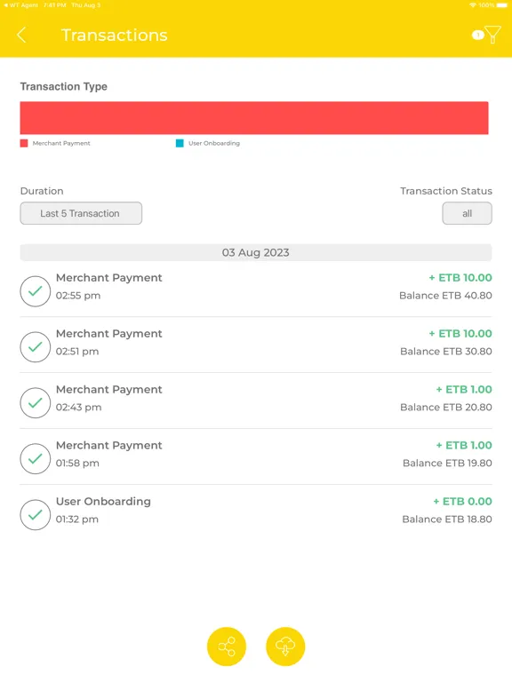 Wallet Birr Merchant iPad  Ekran Görüntüleri