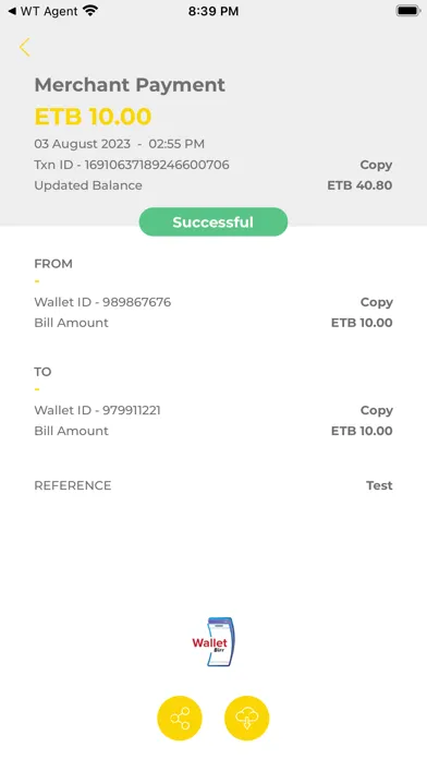 Wallet Birr Merchant Ekran Görüntüleri