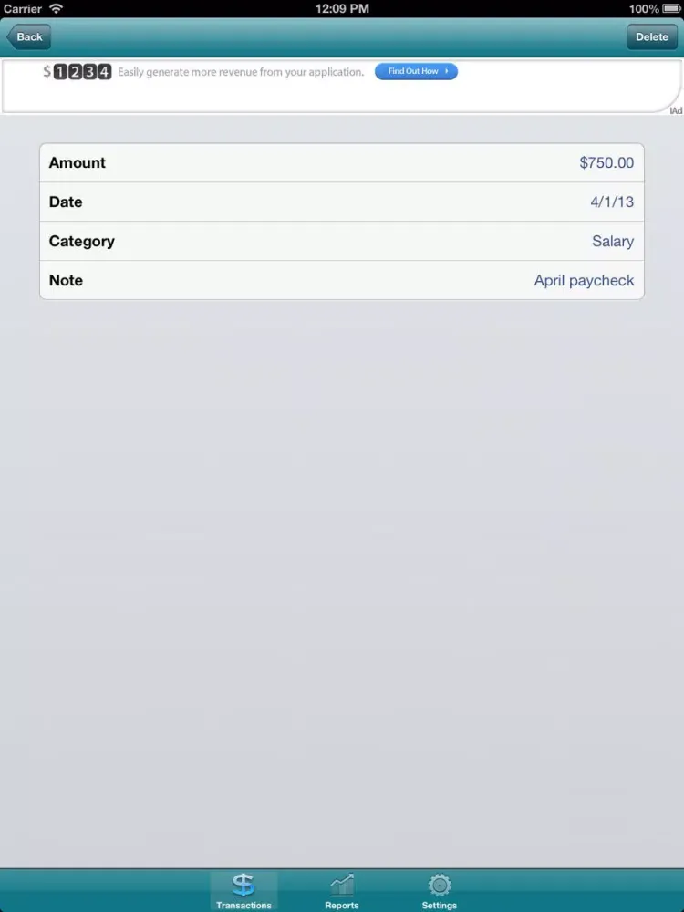 Walleterrific - Personal Income and Expenses Finance Transaction Tracking iPad  سکرین شاٹس