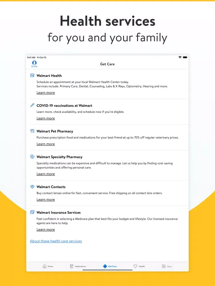 Walmart Wellness iPad  Screenshots