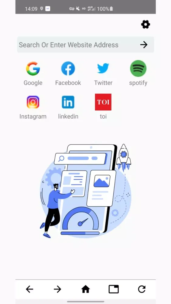 Tangkapan layar Walt Browser