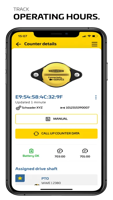 Captures d'écran de Walterscheid Connected Service