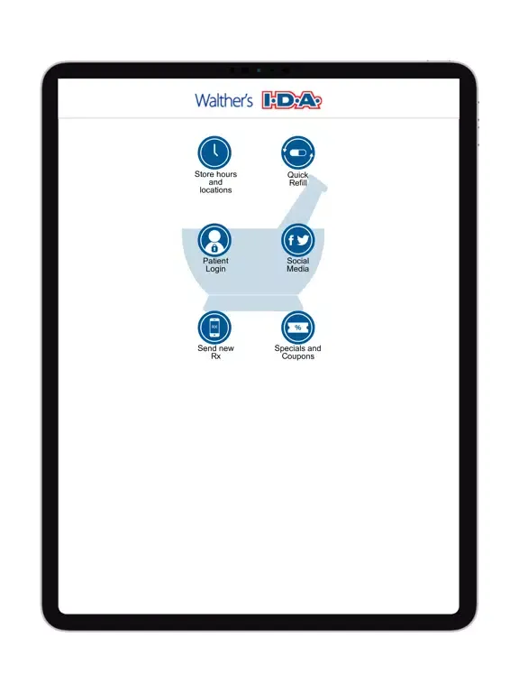 Ảnh chụp màn hình của Walther's IDA Pharmacy iPad 