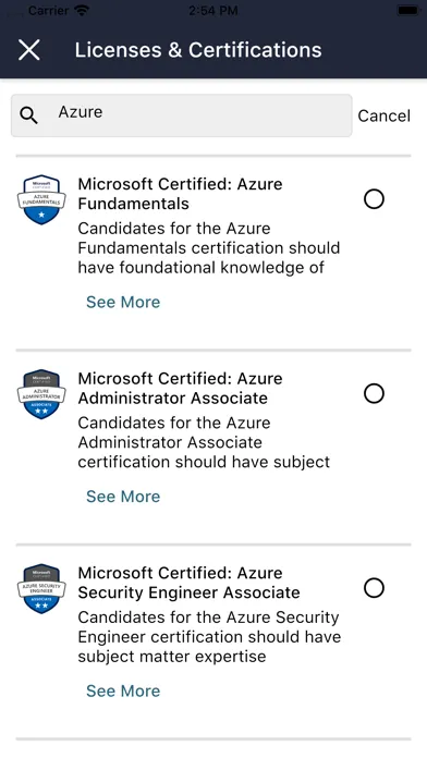 Tangkapan skrin AZ-104 Certification