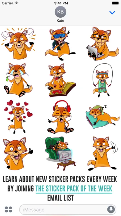 Zrzuty ekranu Darwin the Fox Sticker Pack