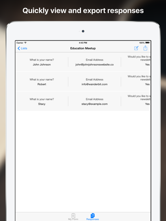 Sign In - Form Maker iPad  स्क्रीनशॉट