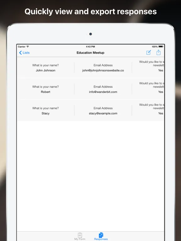 Sign In - Form Maker iPad 应用截图