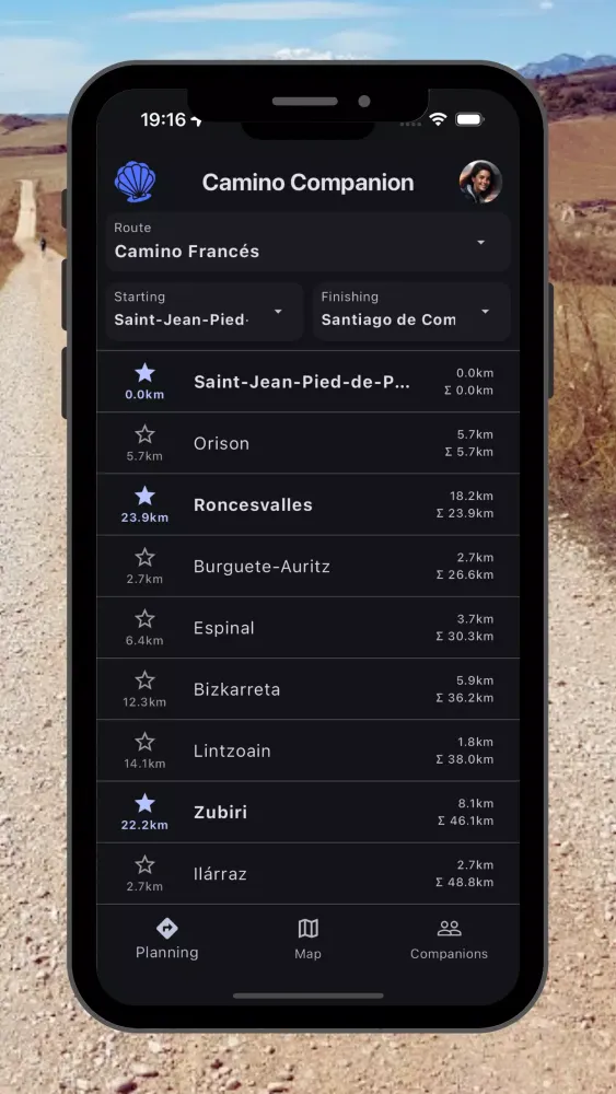 Camino Companion Ekran Görüntüleri