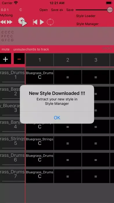 Tangkapan layar Backing Track Stylecreator