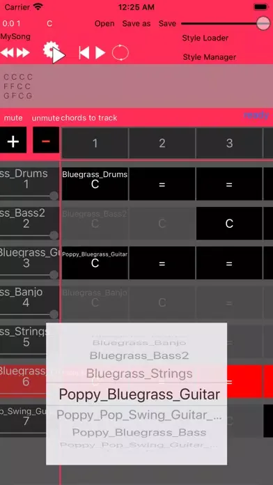 Tangkapan layar Backing Track Stylecreator