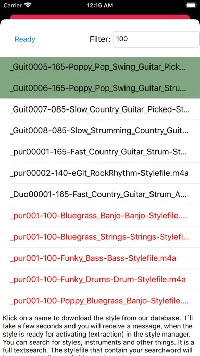 Tangkapan layar Backing Track Stylecreator
