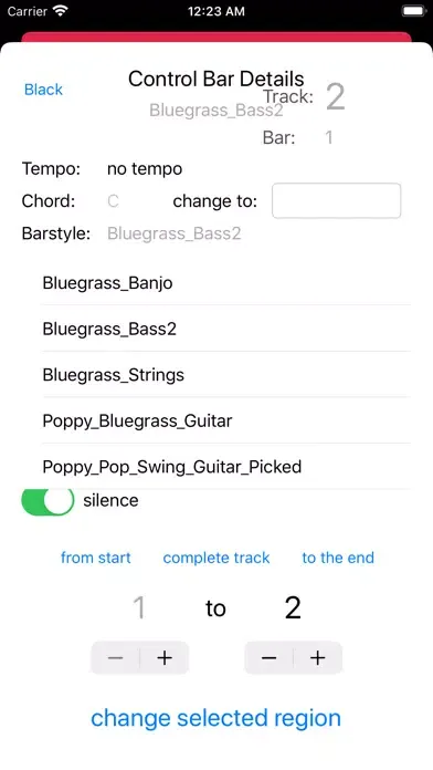 Tangkapan layar Backing Track Stylecreator