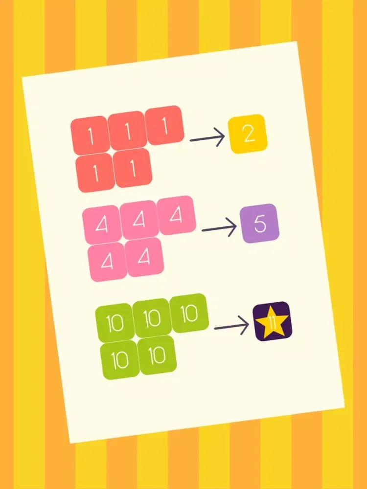 Make 11 Merging Number Game iPad  स्क्रीनशॉट