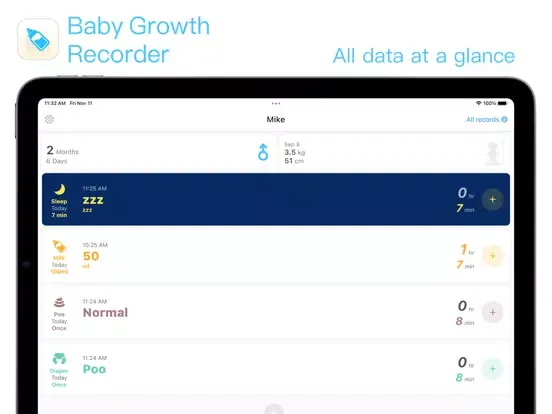 Baby Growth Recorder iPad  Screenshots