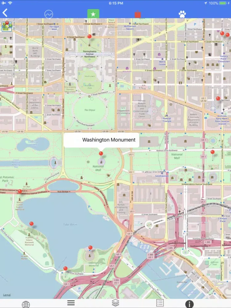 Tangkapan skrin D.C. Scaled Subway Map Offline iPad 
