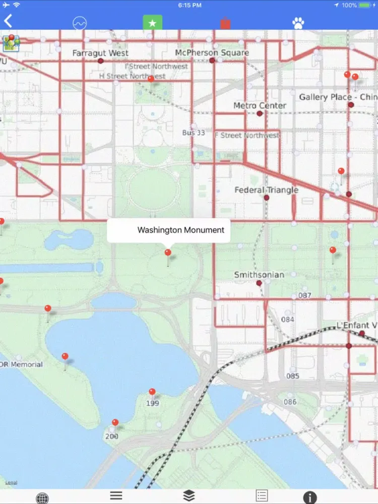 Tangkapan skrin D.C. Scaled Subway Map Offline iPad 