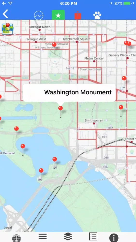 Tangkapan skrin D.C. Scaled Subway Map Offline