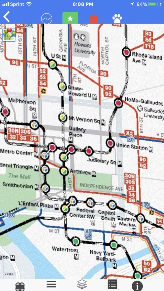 Tangkapan skrin D.C. Scaled Subway Map Offline