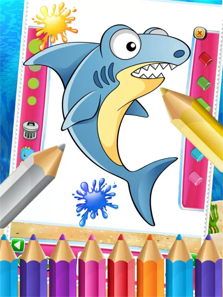 Screenshot di Charm Ocean Colorbook Drawing Paint Coloring Game for Kids iPad 