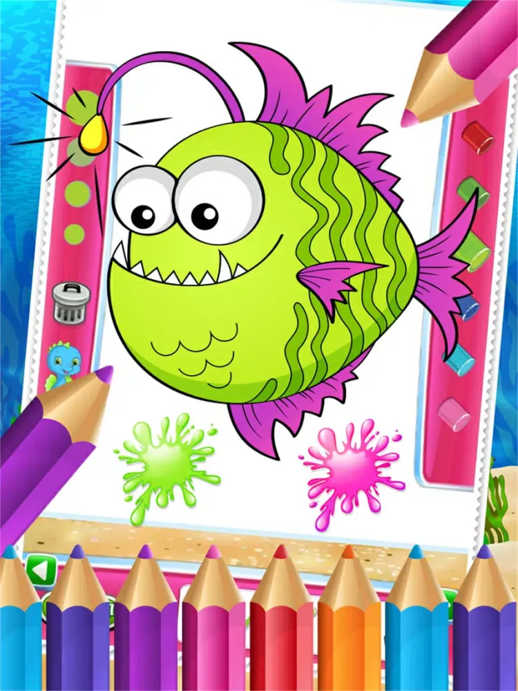 Screenshot di Charm Ocean Colorbook Drawing Paint Coloring Game for Kids iPad 