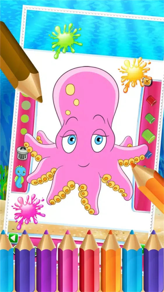 Screenshot di Charm Ocean Colorbook Drawing Paint Coloring Game for Kids