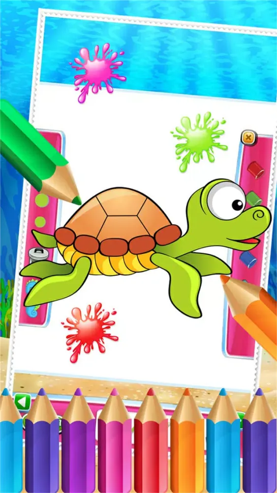 Screenshot di Charm Ocean Colorbook Drawing Paint Coloring Game for Kids