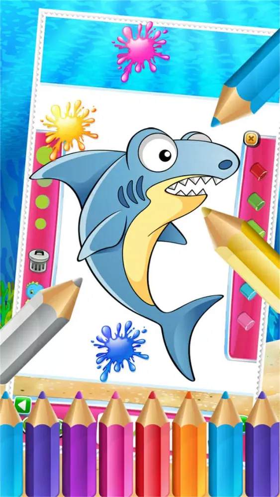 Screenshot di Charm Ocean Colorbook Drawing Paint Coloring Game for Kids