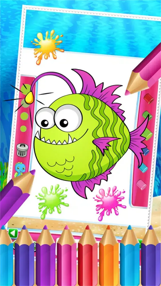Screenshot di Charm Ocean Colorbook Drawing Paint Coloring Game for Kids