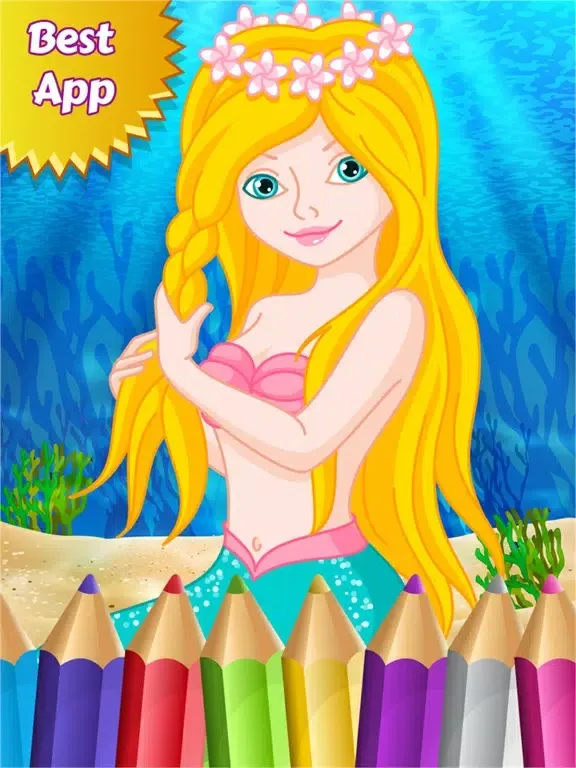Mermaid Princess Colorbook Drawing to Paint Coloring Game for Kids iPad  স্ক্রিনশট