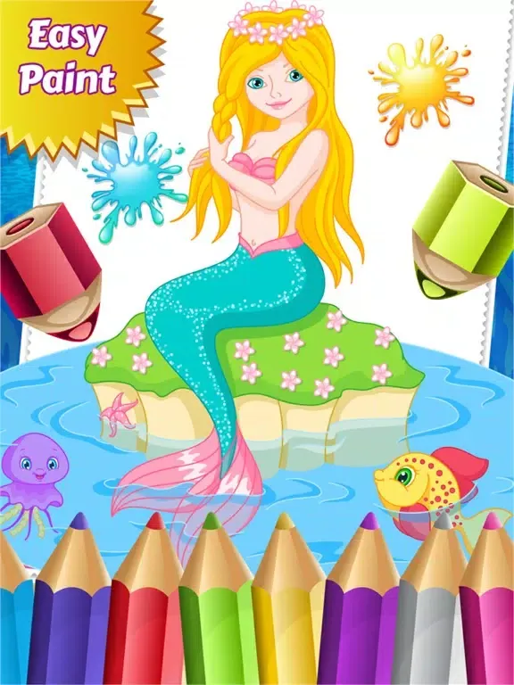 Mermaid Princess Colorbook Drawing to Paint Coloring Game for Kids iPad  স্ক্রিনশট