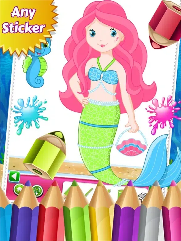 Mermaid Princess Colorbook Drawing to Paint Coloring Game for Kids iPad  স্ক্রিনশট