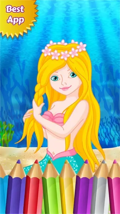 Mermaid Princess Colorbook Drawing to Paint Coloring Game for Kids স্ক্রিনশট