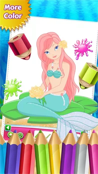 Mermaid Princess Colorbook Drawing to Paint Coloring Game for Kids স্ক্রিনশট