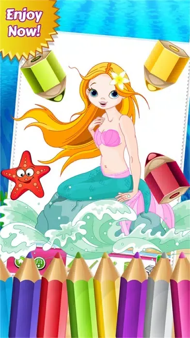 Mermaid Princess Colorbook Drawing to Paint Coloring Game for Kids স্ক্রিনশট