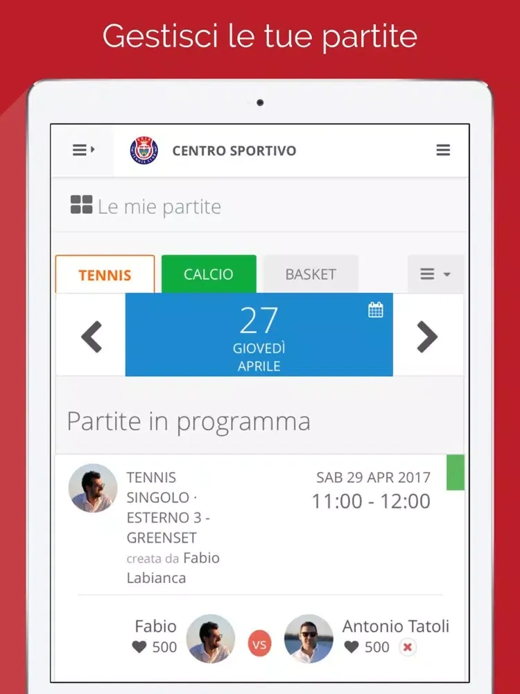 Bosa Tennis Club iPad  स्क्रीनशॉट
