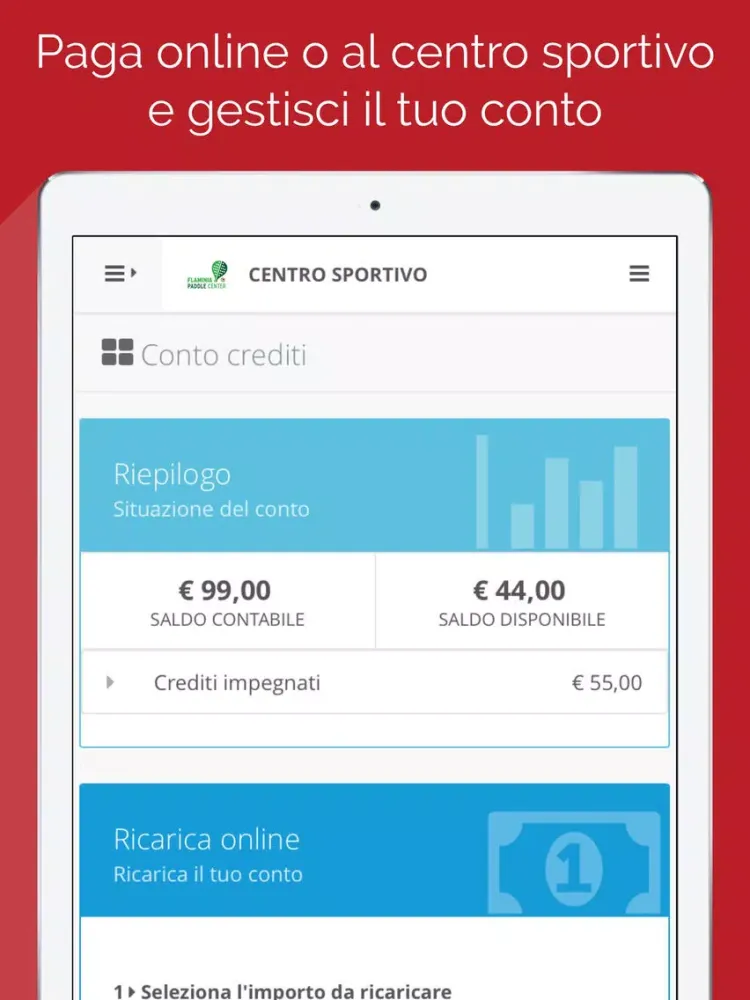 Zrzuty ekranu Flaminia Paddle Center iPad 