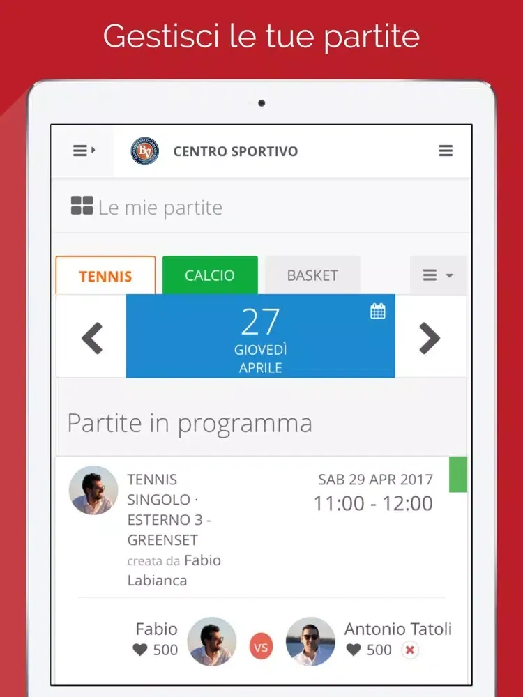 Capturas de tela do Tennis Club BV iPad 