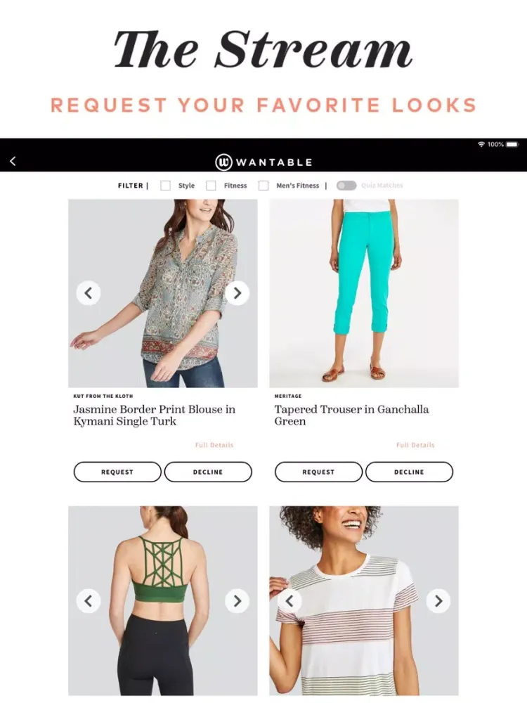 Capturas de pantalla de Wantable - Personal Stylist iPad 