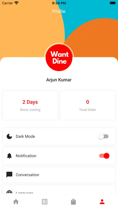 Ảnh chụp màn hình của Want Dine Driver