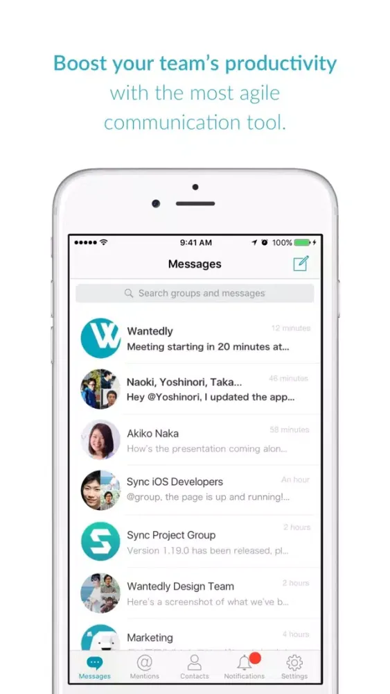 Скриншоты Wantedly Chat - Agile Communication for Teams