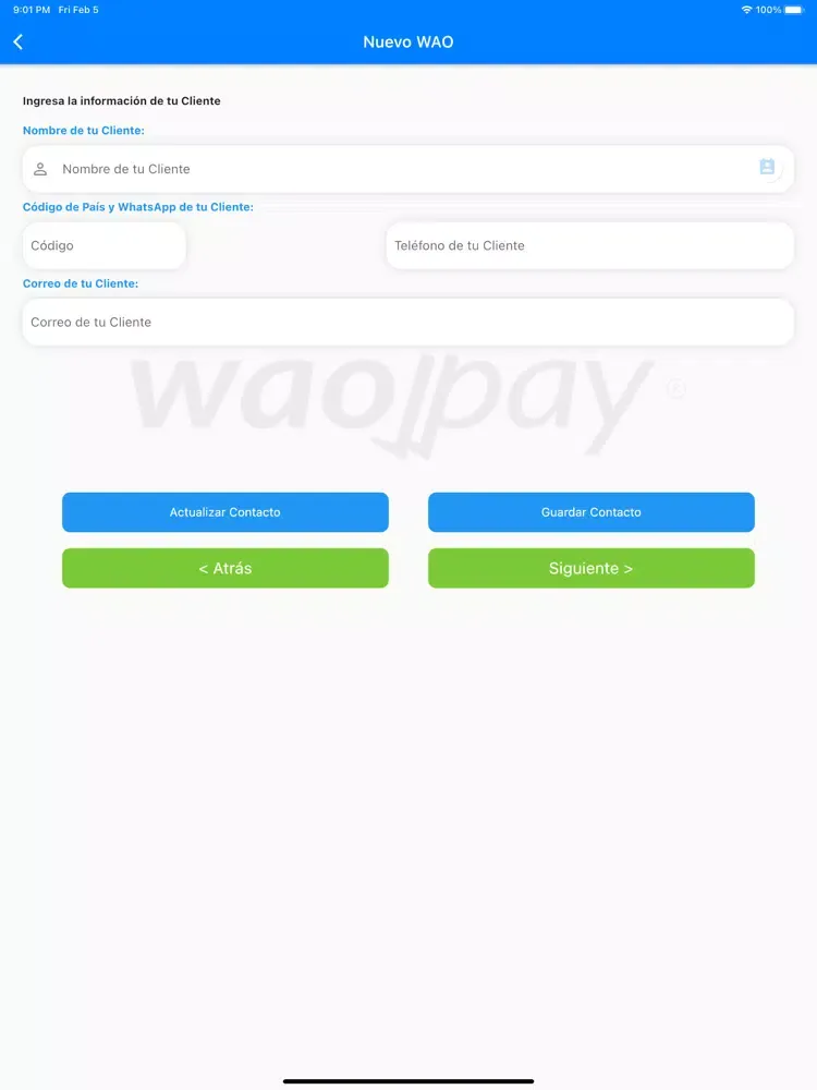 WAOPay: Pagos desde WhatsApp. iPad  Screenshots