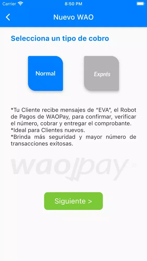 WAOPay: Pagos desde WhatsApp. Screenshots